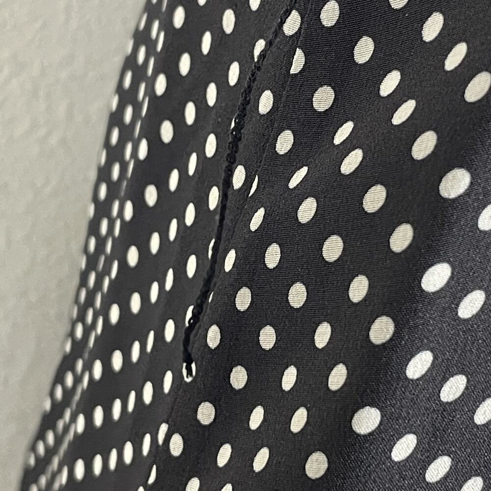 AYR Silk faux wrap Black and White Polka Dot Midi Dress - Picture 2 of 14